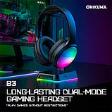 Навушники ONIKUMA Bluetooth Headphones with ANC Microphone B3 |BT5.3/Type-C, ANC, 38H, RGB - підсвічування, Black, фото 6