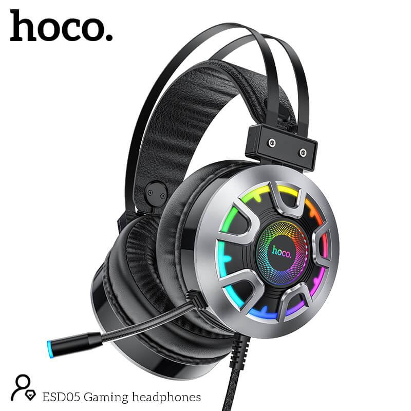 Навушники Hoco Gaming LED headphones Hi-Res, підсвічування, Black, фото 1