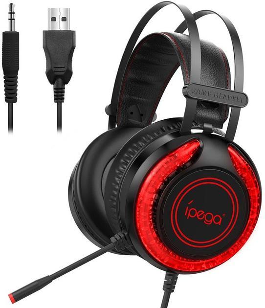 Навушники iPega PG-R015  Gaming with RGB-підсвічування, LED headset |3.5mm, Noice Reduction| Black, фото 1