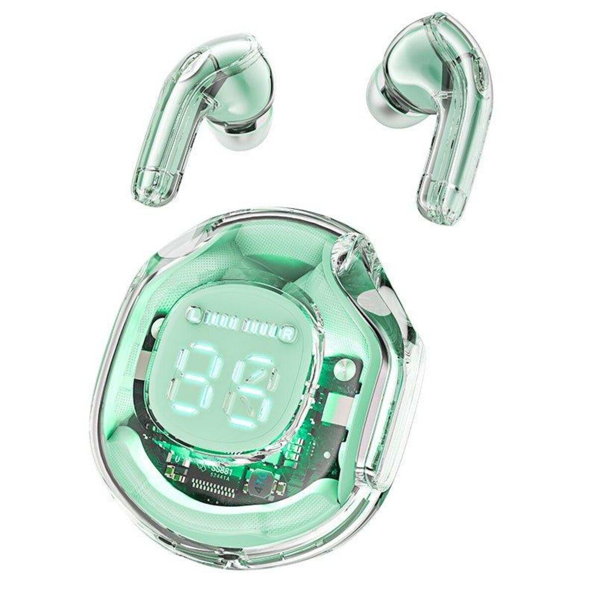 Навушники ACEFAST T8 Crystal color bluetooth earbuds Mint Green, фото 1