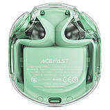 Навушники ACEFAST T8 Crystal color bluetooth earbuds Mint Green, фото 3