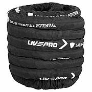 Канат для кросфіту в захисному рукаві Battle Rope LiveUp 15 м чорний