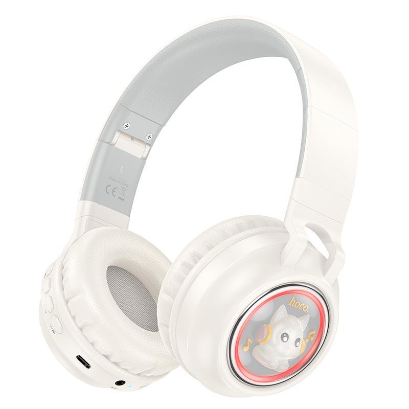 Навушники Hoco Cute fun BT headphones W50 |BT5.3, AUX/TF, 12h| Milky white, фото 1
