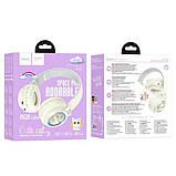 Навушники Hoco Cute fun BT headphones W50 |BT5.3, AUX/TF, 12h| Milky white, фото 5