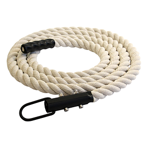 Канат для лазіння Sportmax 12 м, діаметр 45 мм бавовняний із кронштейном білий., фото 2