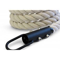 Канат для лазіння Sportmax 12 м, діаметр 45 мм бавовняний із кронштейном білий., фото 3