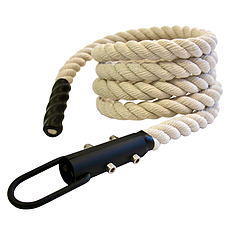 Канат для лазіння Sportmax 12 м, діаметр 45 мм бавовняний із кронштейном білий., фото 4