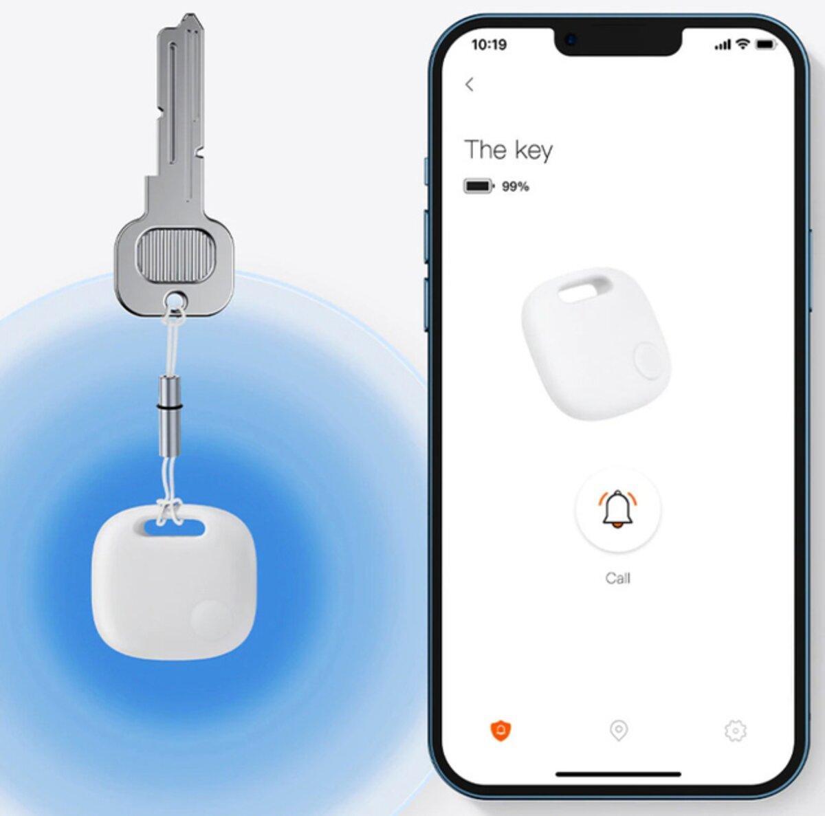 Пошуковий брелок-трекер для дітей, кішок, собак та ключів Baseus T2 Pro Smart 10-30m white, фото 1