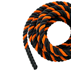 Канат для кросфіту Sportmax 9 м, діаметр 40 мм посилений, оранжево-чорний., фото 3
