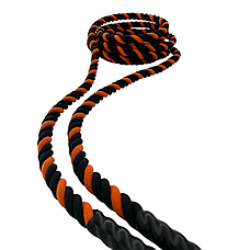 Канат для кросфіту Sportmax 9 м, діаметр 40 мм посилений, оранжево-чорний., фото 4