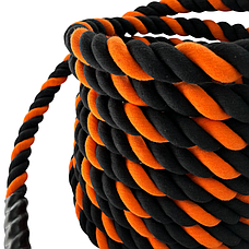 Канат для кросфіту Sportmax 9 м, діаметр 40 мм посилений, оранжево-чорний., фото 5