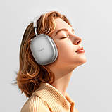 Навушники Hoco Happiness ANC noise reduction BT headphones W55 Plus |BT5.4, 65-90h, AUX/TF| Silver, фото 4