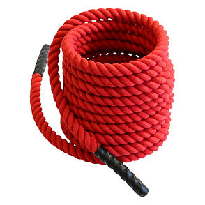 Канат для кросфіту Sportmax 20 м, діаметр 40 мм бавовняний червоний., фото 1