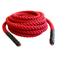 Канат для кросфіту Sportmax 20 м, діаметр 40 мм бавовняний червоний., фото 3