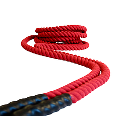 Канат для кросфіту Sportmax 20 м, діаметр 40 мм бавовняний червоний., фото 4