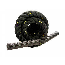 Бойовий канат Fitnessport FF32A1-15m, 15 м, чорно-жовтий., фото 2