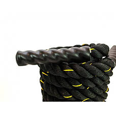 Бойовий канат Fitnessport FF32A1-15m, 15 м, чорно-жовтий., фото 3