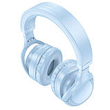 Навушники Hoco Focus BT headphones W48 |BT5.3, AUX/BT/TF, 46h| Blue, фото 2