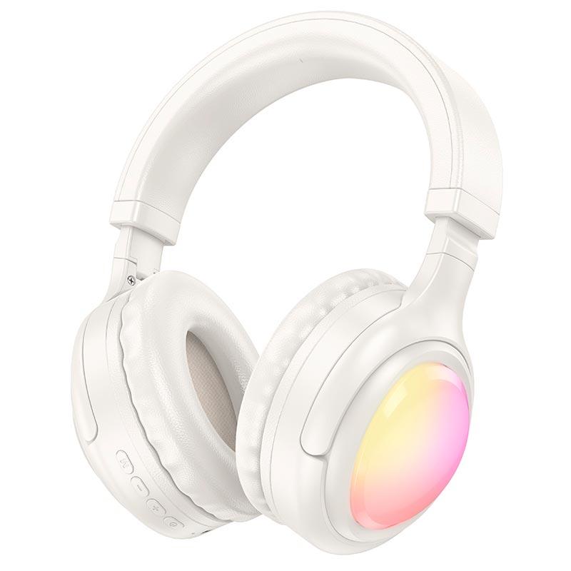Навушники Hoco Focus BT headphones W48 |BT5.3, AUX/BT/TF, 46h| Milky white, фото 1