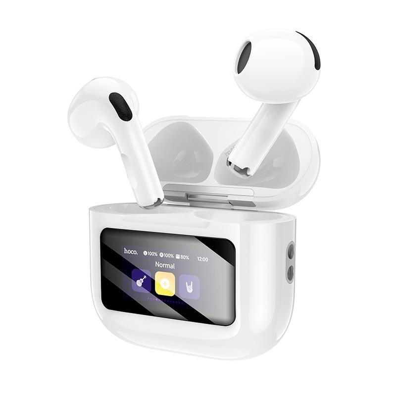 Навушники Hoco EW73 Randy true wireless BT headset with touch screen |BT5.4, 30/300mAh, 4h| White, фото 1