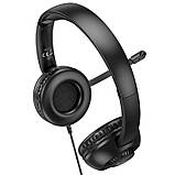 Навушники Hoco Pure headphones W112 |Omnidirectional microphone| Black, фото 3