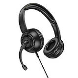 Навушники Hoco Pure headphones W112 |Omnidirectional microphone| Black, фото 4