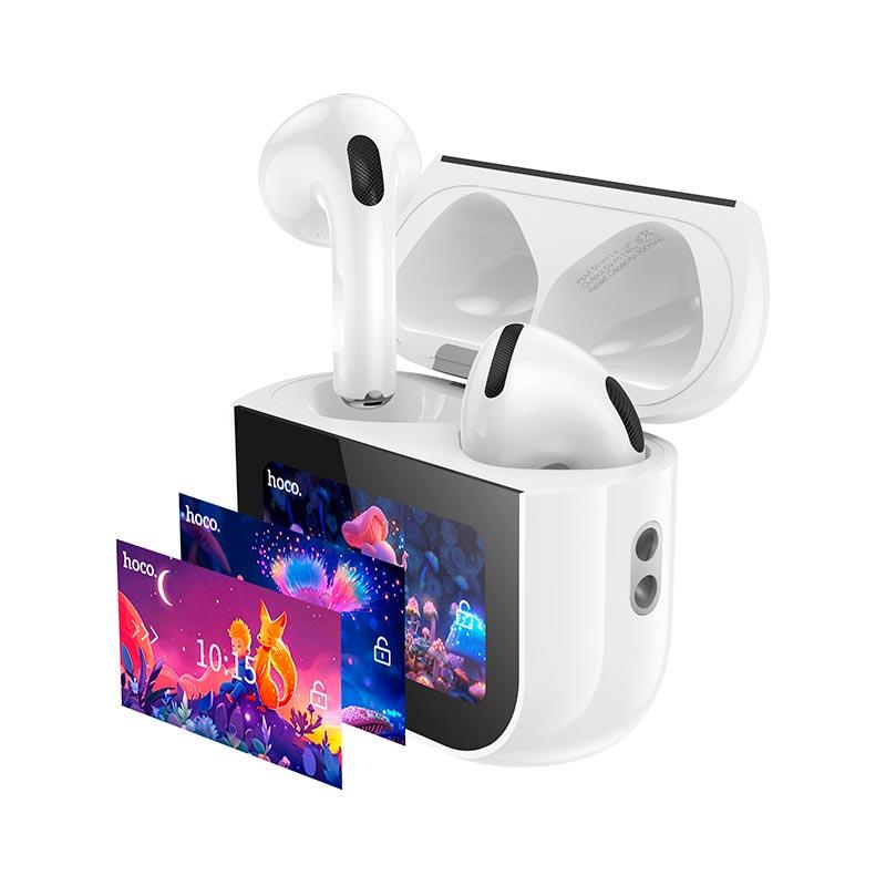 Навушники Hoco EW82 Sparkle true wireless touch screen BT headset  |BT5.4, 30/300mAh, 4h| White, фото 1