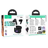 Навушники Hoco EQ21 Sandy true wireless ANC + ENC noise reduction touch screen BT headset Black, фото 3