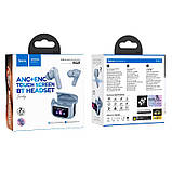 Навушники Hoco EQ21 Sandy true wireless ANC + ENC noise reduction touch screen BT headset Blue, фото 4