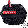 Канат для кросфіту Zelart Combat Battle Rope 15 м, чорний, фото 8