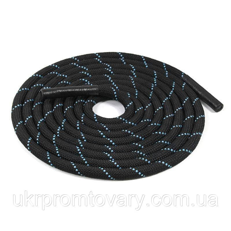 Канат тренувальний для кросфіту WCG Battle Rope 6000х38 мм, чорний.
