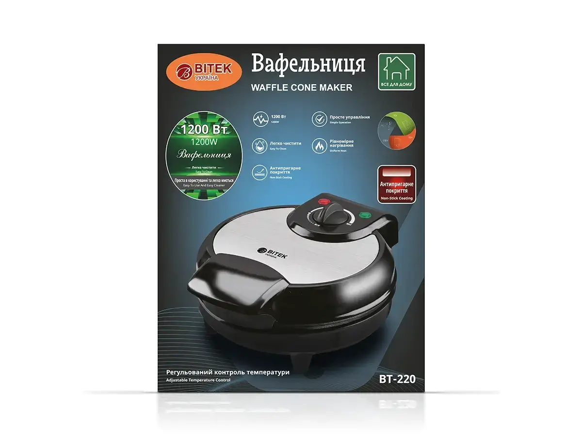 Вафельниця 220В 1200Вт BITEK BT-220