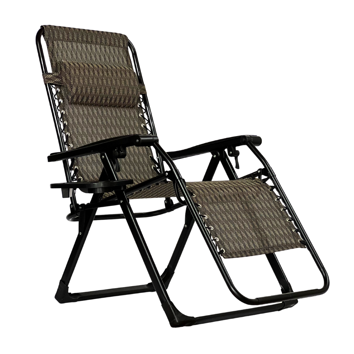 Комфортне крісло-шезлонг EOBRO Zero Gravity Premium Plaid (LB-ZGC-G2-PLD), фото 1