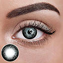 Сірі Кольорові Контактні Лінзи Грей Візерунок | Лінзи для краси ( Нульовки ) | Натуральні-Природні | Для світлих - чорних очей, фото 2