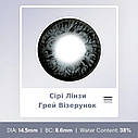 Сірі Кольорові Контактні Лінзи Грей Візерунок | Лінзи для краси ( Нульовки ) | Натуральні-Природні | Для світлих - чорних очей, фото 3