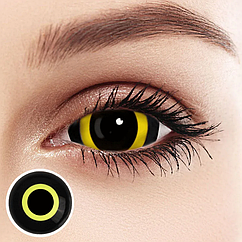 Склеральні жовті лінзи Хоррор елоу | Жовті лінзи на все око | Склери 22 мм | Лінзи жовте око