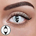 Білі Кольорові Контактні Лінзи Кет Кристал | Лінзи для краси ( Нульовки ) | Крейзі/Косплей/Хелловін| Для світлих – чорних очей, фото 2