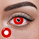 Червоні Кольорові Контактні Лінзи Рэд  Лінзи для краси ( Нульовки ) | Крейзі/Косплей/Хелловін| Для світлих – чорних очей, фото 2