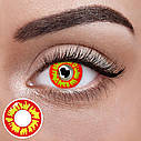 Жовті Кольорові Контактні Лінзи Жовті | Лінзи для краси ( Нульовки ) | Крейзі/Косплей/Хелловін| Для світлих – чорних очей, фото 2