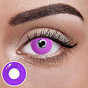 Фіолетові Кольорові Контактні Лінзи Ультрафиолет | Лінзи для краси | Крейзі/Косплей/Хелловін| Для світлих – чорних очей, фото 2