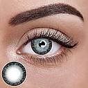 Сірі Кольорові Контактні Лінзи Грей2 | Лінзи для краси ( Нульовки ) | Натуральні-Природні | Для світлих - чорних очей, фото 2