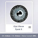 Сірі Кольорові Контактні Лінзи Грей2 | Лінзи для краси ( Нульовки ) | Натуральні-Природні | Для світлих - чорних очей, фото 3