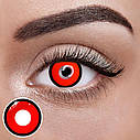 Червоні Кольорові Контактні Лінзи Ред обідок Лінзи для краси ( Нульовки ) | Крейзі/Косплей/Хелловін| Для світлих – чорних очей, фото 2