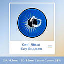 Сині-блакитні Кольорові Контактні Лінзи Блу Енжел | Лінзи для краси ( Нульовки ) | Натуральні-Природні | Для світлих - чорних очей, фото 3