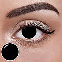 Чорні Кольорові Контактні Лінзи ФуллБлек | Лінзи для краси ( Нульовки ) | Крейзі/Косплей/Хелловін| Для світлих – чорних очей, фото 2