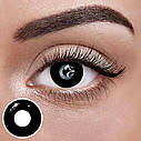 Блек 17 мм– Чорні Кольорові Контактні Лінзи від ELITE Lens® | Лінзи для краси ( Нульовки ) | Крейзі/Косплей, фото 2