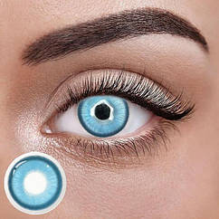 Айс Дрім Блу — Блакитні Кольорові Контактні Лінзи від ELITE Lens® | Лінзи для краси ( Нульовки) | Натуральні | на 6 міс. Блакитний