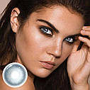 Блакитні Кольорові Контактні Лінзи Ендорфін Блу | Лінзи для краси | Натуральні-Природні | Для світлих - чорних очей, фото 5