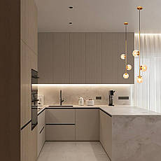 Підвісний бронзовий світильник на 3 лампи з 13см плафонами (52-1015-3 BRZ+BR), фото 4