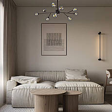 Чорна сучасна люстра на 9 ламп (52-9806-9 BK+CL), фото 3